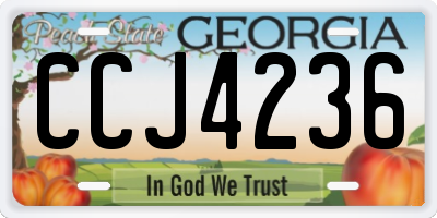 GA license plate CCJ4236
