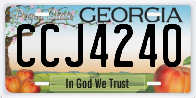 GA license plate CCJ4240