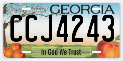 GA license plate CCJ4243