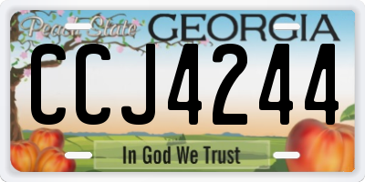 GA license plate CCJ4244