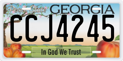 GA license plate CCJ4245