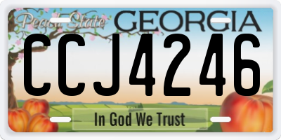 GA license plate CCJ4246