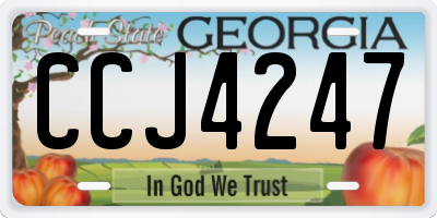 GA license plate CCJ4247