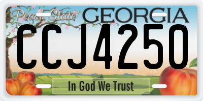 GA license plate CCJ4250