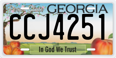 GA license plate CCJ4251