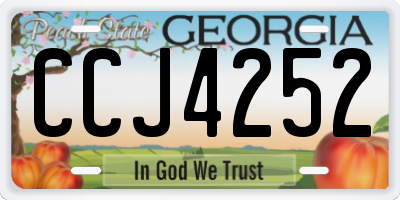 GA license plate CCJ4252