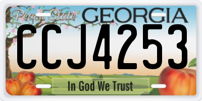 GA license plate CCJ4253