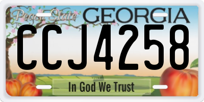 GA license plate CCJ4258