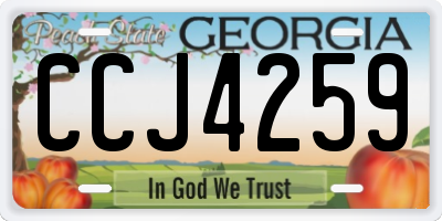 GA license plate CCJ4259