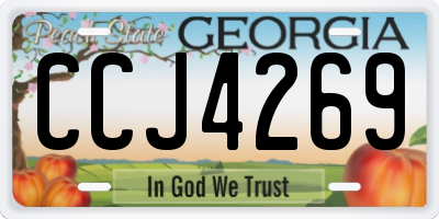 GA license plate CCJ4269