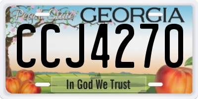 GA license plate CCJ4270