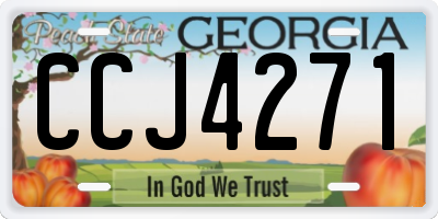 GA license plate CCJ4271