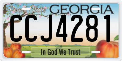 GA license plate CCJ4281