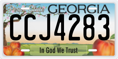 GA license plate CCJ4283