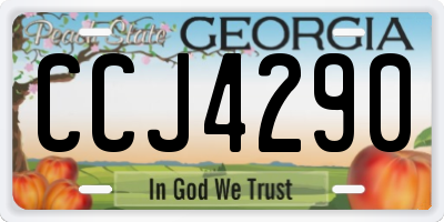 GA license plate CCJ4290