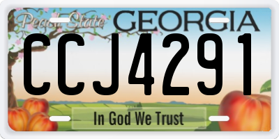 GA license plate CCJ4291