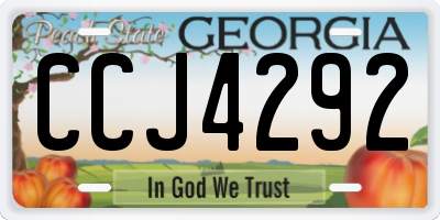 GA license plate CCJ4292