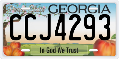 GA license plate CCJ4293