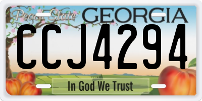 GA license plate CCJ4294