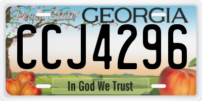 GA license plate CCJ4296