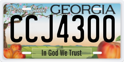 GA license plate CCJ4300