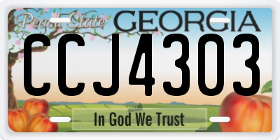 GA license plate CCJ4303