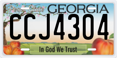 GA license plate CCJ4304