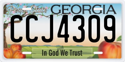 GA license plate CCJ4309