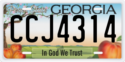 GA license plate CCJ4314