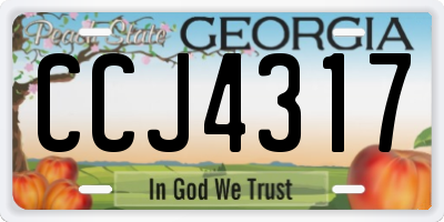 GA license plate CCJ4317
