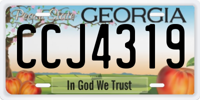 GA license plate CCJ4319