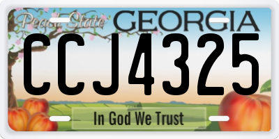 GA license plate CCJ4325