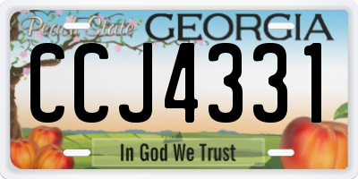 GA license plate CCJ4331