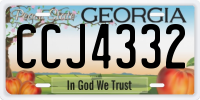 GA license plate CCJ4332