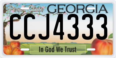 GA license plate CCJ4333