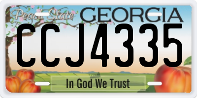 GA license plate CCJ4335