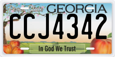 GA license plate CCJ4342