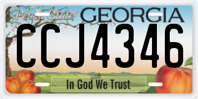 GA license plate CCJ4346