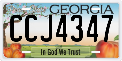 GA license plate CCJ4347