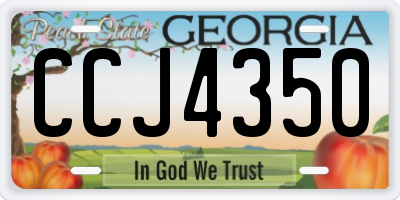 GA license plate CCJ4350