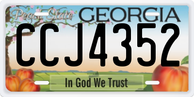 GA license plate CCJ4352
