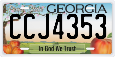 GA license plate CCJ4353