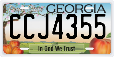 GA license plate CCJ4355