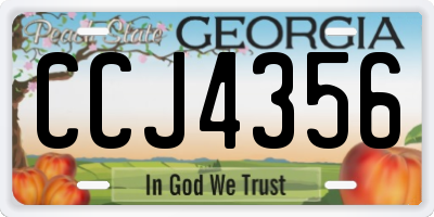 GA license plate CCJ4356