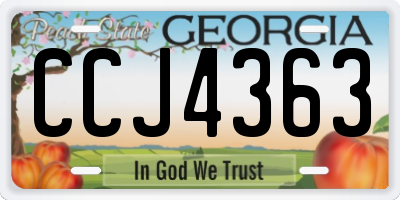GA license plate CCJ4363