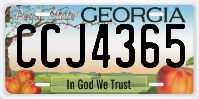 GA license plate CCJ4365