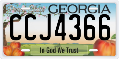 GA license plate CCJ4366