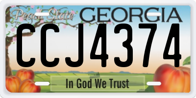 GA license plate CCJ4374