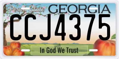 GA license plate CCJ4375