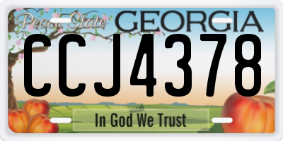 GA license plate CCJ4378
